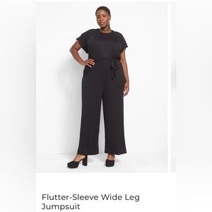 Lane Bryant NWT 18/20 Black Ruffle Sleeve Jumpsuit